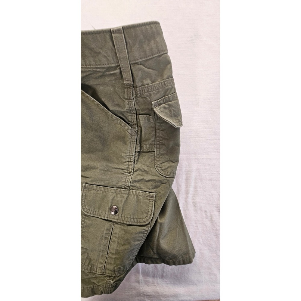 Carhartt Mens Olive Green Canvas Cargo Shorts Size 16 WB164 LOV Relaxed Fit - Picture 8 of 11